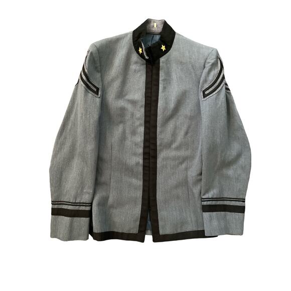 US Military West Point Cadet 1986 Fitted Medium Full Zip Blue Jacket - Picture 1 of 7